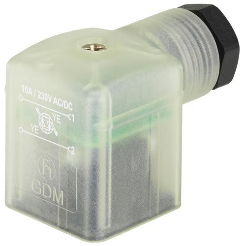 Connector 12-24V DC (DIN - A) with 1m cable LED Recovery Diode and Polarity Protection - Burkert 2518 315358