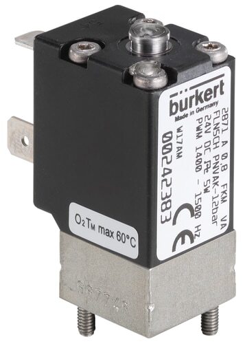 Solenoid Valve 20x20 mm SFB flange NC Stainless steel EPDM -1-10bar/-15-145psi 12VDC 2871 340217
