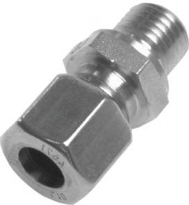 1/2'' NPT Macho x 16S Racor de compresión recto de acero inoxidable 400 Bar DIN 2353