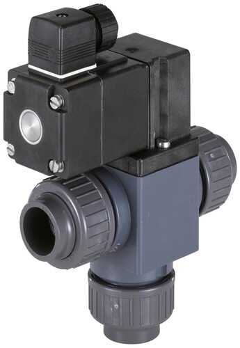 Solenoid Valve 3/2-Way 20 mm Glued Sleeves Mixing PVC EPDM 0-0.3bar/4psi 24VAC/DC 0131 340121