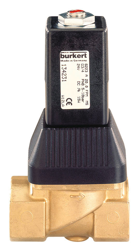 Válvula Solenoide G3/8'' NC Latón FKM 0.5-10bar/7-145psi 24VDC 6223 134229