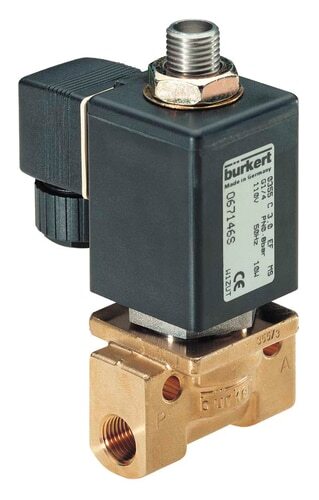 Solenoid Valve 3/2-Way G1/4'' NC Brass PTFE 0-8bar/116psi 110VAC Vacuum 0355 67146