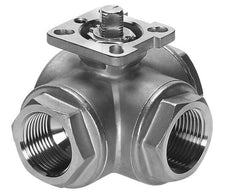 G2-1/2'' T-port 3-Way Stainless Steel Ball Valve ISO-Top 40bar - BL3SA