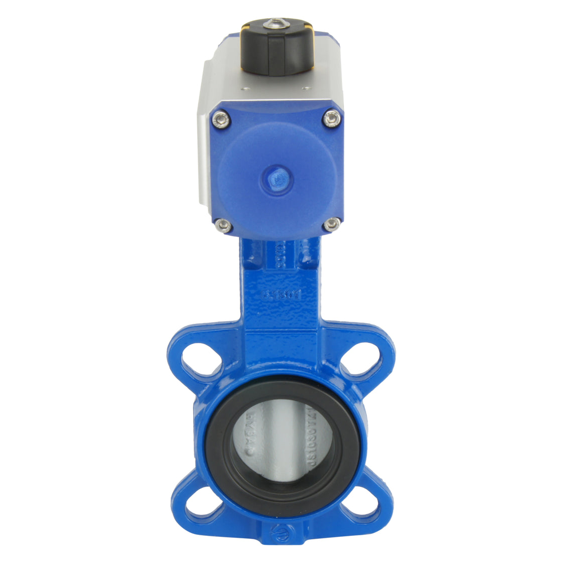 DN32 (1-1/4 inch) Wafer Pneumatic Butterfly Valve GGG40-Stainless Steel-EPDM Double Acting - BFLW