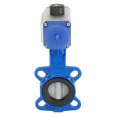 DN65 (2-1/2 inch) Wafer Pneumatic Butterfly Valve GGG40-Stainless Steel-NBR Double Acting - BFLW