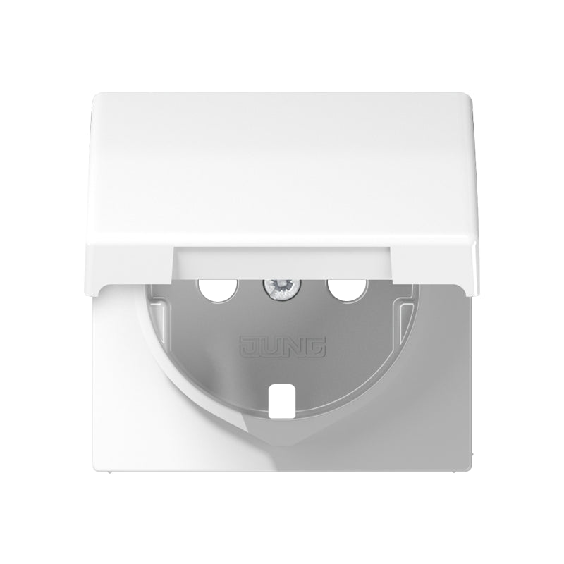 Jung AS500 White Cover Plate With Hinged Lid - AS1520KLPLWW