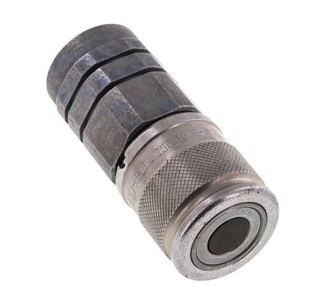 Steel DN 10 Flat Face Hydraulic Socket G 1/2 inch Female Threads ISO 16028 D 19.7mm