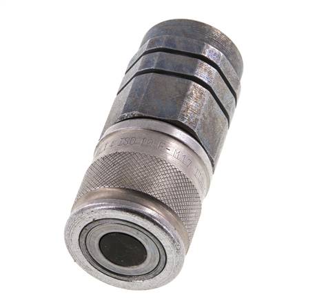 Steel DN 10 Flat Face Hydraulic Socket G 1/2 inch Female Threads ISO 16028 D 19.7mm