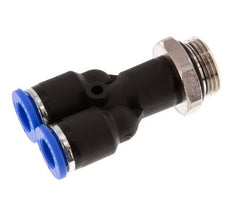 8mm x G3/8'' Y Push-in Fitting with Male Threads Brass/PA 66 NBR Rotatable [2 Pieces]