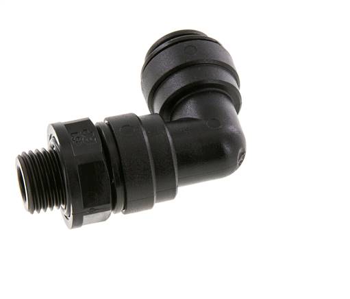 10mm x G1/4'' 90deg Elbow Push-in Fitting with Male Threads POM NBR Rotatable