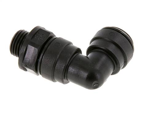 10mm x G1/4'' 90deg Elbow Push-in Fitting with Male Threads POM NBR Rotatable