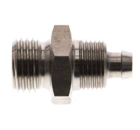 8x6 & G1/4'' Stainless Steel 1.4571 Straight Push-on Fitting with Male Threads