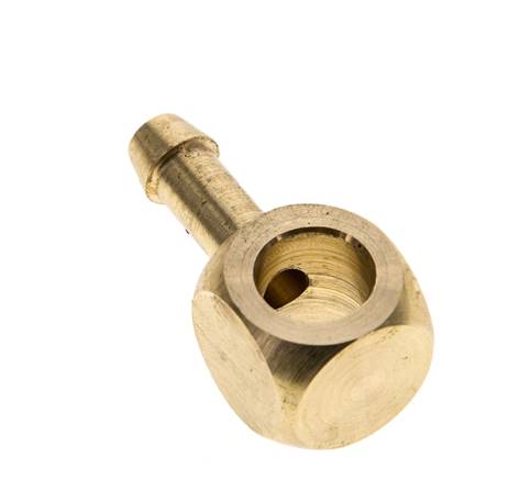 6 mm (1/4'') & G1/8'' Brass Banjo Fitting with Hose Barb [2 Pieces]