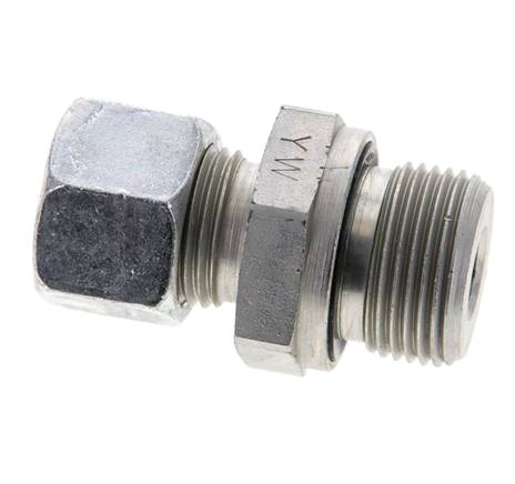 12L & M22x1.5 Zink plated Steel Straight Cutting Fitting with Male Threads 315 bar NBR ISO 8434-1