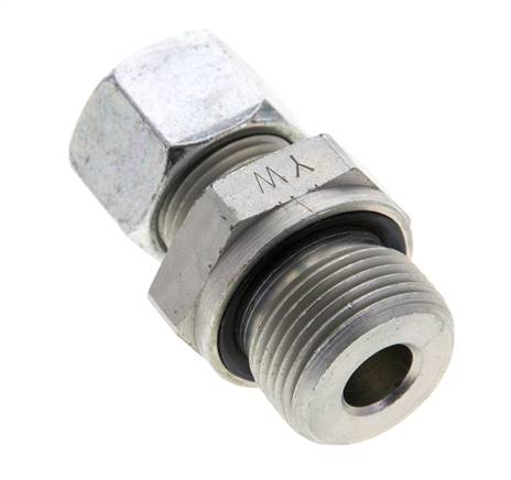 12L & M22x1.5 Zink plated Steel Straight Cutting Fitting with Male Threads 315 bar NBR ISO 8434-1