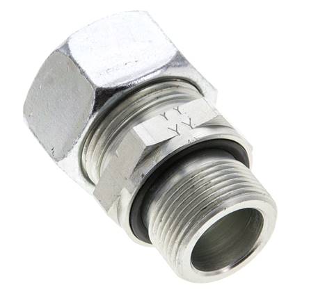 22L & M26x1.5 Zink plated Steel Straight Cutting Fitting with Male Threads 160 bar NBR ISO 8434-1