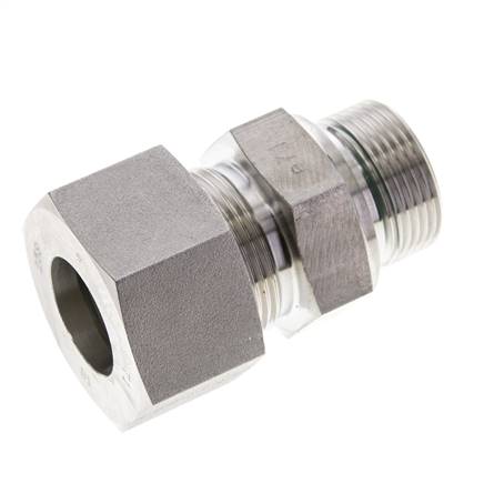 25S & M33x2 Stainless Steel Straight Compression Fitting with Male Threads 250 bar FKM ISO 8434-1