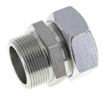 42L & R1-1/2'' Zink plated Steel Straight Cutting Fitting with Male Threads 160 bar ISO 8434-1