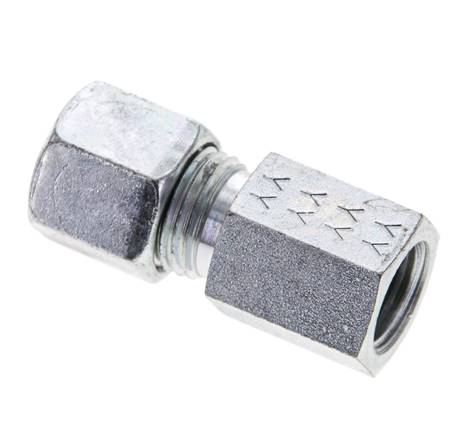 8S & M14x1.5 Zink plated Steel Straight Cutting Fitting with Female Threads 630 bar ISO 8434-1
