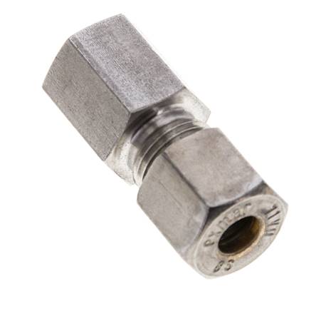 8S & M14x1.5 Stainless Steel Straight Compression Fitting with Female Threads 500 bar ISO 8434-1