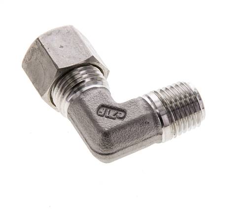 10L & M14x1.5 (con) Stainless Steel Elbow Compression Fitting with Male Threads 315 bar ISO 8434-1