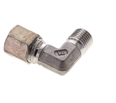 8S & M14x1.5 (con) Stainless Steel Elbow Compression Fitting with Male Threads 500 bar ISO 8434-1