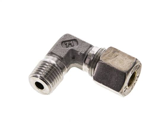 8S & M14x1.5 (con) Stainless Steel Elbow Compression Fitting with Male Threads 500 bar ISO 8434-1