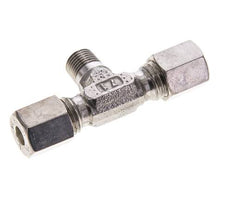 6L & M10x1 (con) Stainless Steel T-Shape Tee Compression Fitting with Male Threads 315 bar ISO 8434-1