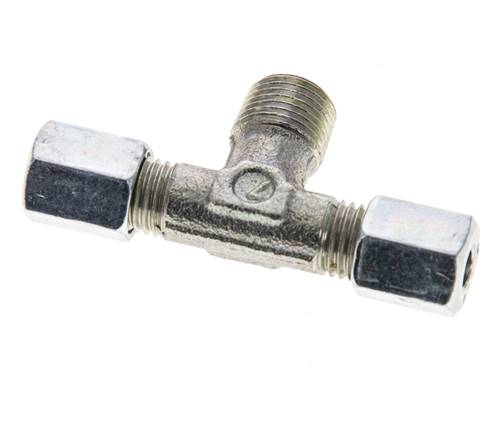4LL & R1/8'' Zink plated Steel T-Shape Tee Cutting Fitting with Male Threads 100 bar ISO 8434-1
