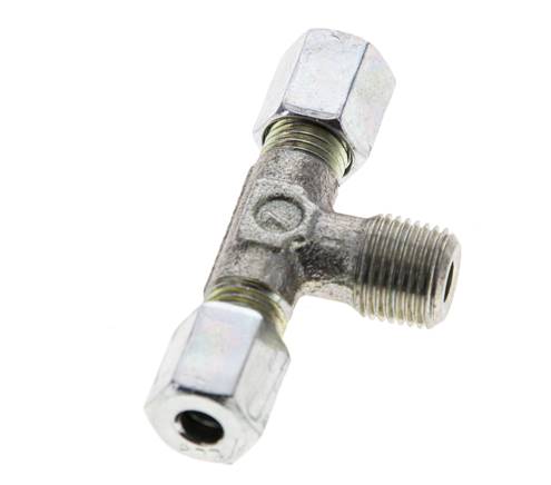 4LL & R1/8'' Zink plated Steel T-Shape Tee Cutting Fitting with Male Threads 100 bar ISO 8434-1