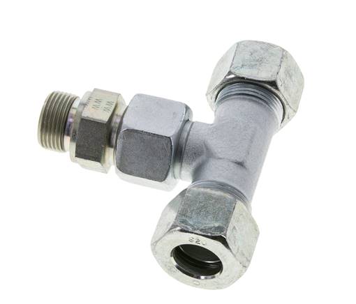 20S & G3/4'' Zink plated Steel T-Shape Tee Cutting Fitting with Male Threads 400 bar Adjustable ISO 8434-1