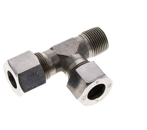 14S & M20x1.5 (con) Stainless Steel Right Angle Tee Cutting Fitting with Male Threads 630 bar ISO 8434-1