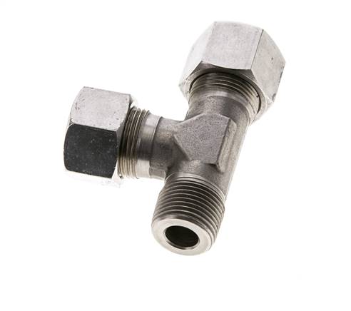 14S & M20x1.5 (con) Stainless Steel Right Angle Tee Cutting Fitting with Male Threads 630 bar ISO 8434-1