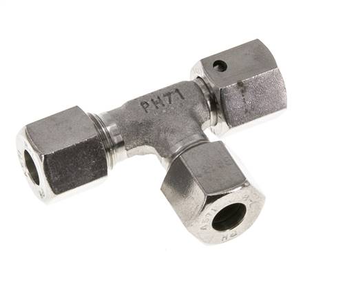 8L Stainless Steel Right Angle Tee Cutting Fitting with Swivel 315 bar FKM Adjustable ISO 8434-1