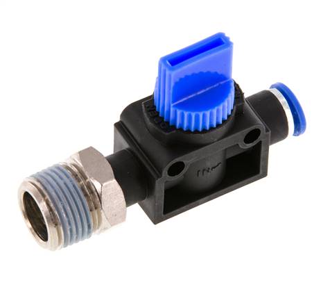 3/2-Way Shut-Off Hand Valve 6 mm - R3/8'' Plastic/Brass Tube-side venting
