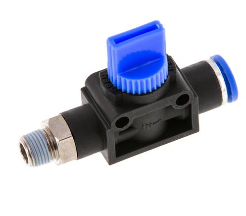 3/2-Way Shut-Off Hand Valve 8 mm - R1/8'' Plastic/Brass Tube-side venting
