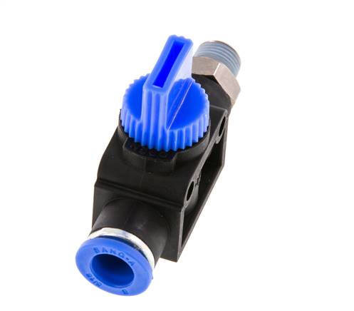 3/2-Way Shut-Off Hand Valve 8 mm - R1/8'' Plastic/Brass Tube-side venting