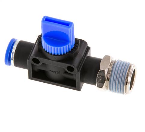 3/2-Way Shut-Off Hand Valve 8 mm - R3/8'' Plastic/Brass Tube-side venting