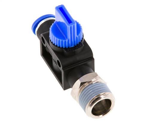 3/2-Way Shut-Off Hand Valve 8 mm - R3/8'' Plastic/Brass Tube-side venting