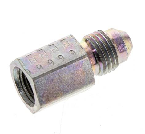 JIC Reducing Nipple UNF 7/16''-20 Male x 1/8'' NPT Female Steel 310bar (4355.5psi) [2 Pieces]