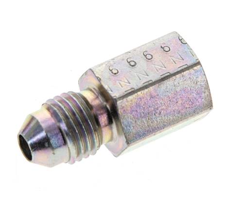 JIC Reducing Nipple UNF 7/16''-20 Male x 1/8'' NPT Female Steel 310bar (4355.5psi) [2 Pieces]