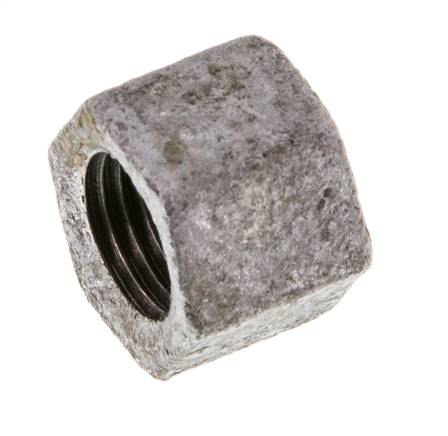 Rp 1/4'' Zinc plated Cast iron End cap 25 Bar [5 Pieces]