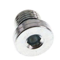 G 1/4'' Male Zinc plated Steel Closing plug with Inner Hex and NBR seal 400 Bar [5 Pieces]