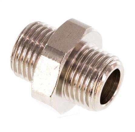G 1/8'' Nickel plated Brass Double Nipple 16 Bar [5 Pieces]