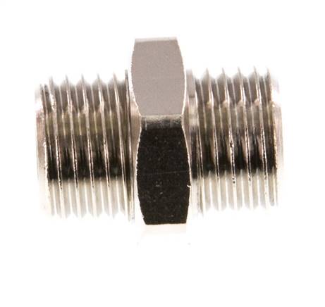 G 1/4'' Nickel plated Brass Double Nipple 16 Bar [5 Pieces]