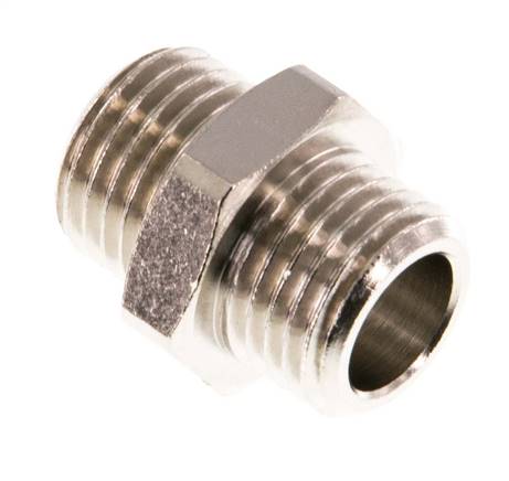 G 1/4'' Nickel plated Brass Double Nipple 16 Bar [5 Pieces]