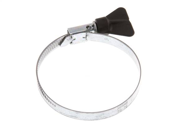 50 - 70 mm Hose Clamp with a Galvanised Steel 9 mm band With Butterfly Handle - Norma [5 Pieces]