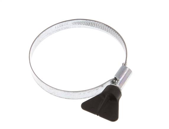 50 - 70 mm Hose Clamp with a Galvanised Steel 9 mm band With Butterfly Handle - Norma [5 Pieces]