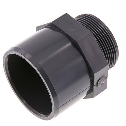 PVC Fitting Female Socket 63x75mm x Male G 2'' [2 Pieces]