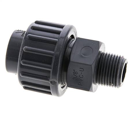 PVC Union Fitting Female Socket 16mm x Male R 3/8'' EPDM